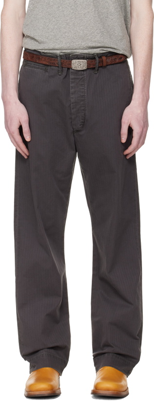 Photo: RRL Gray Herringbone Twill Field Trousers