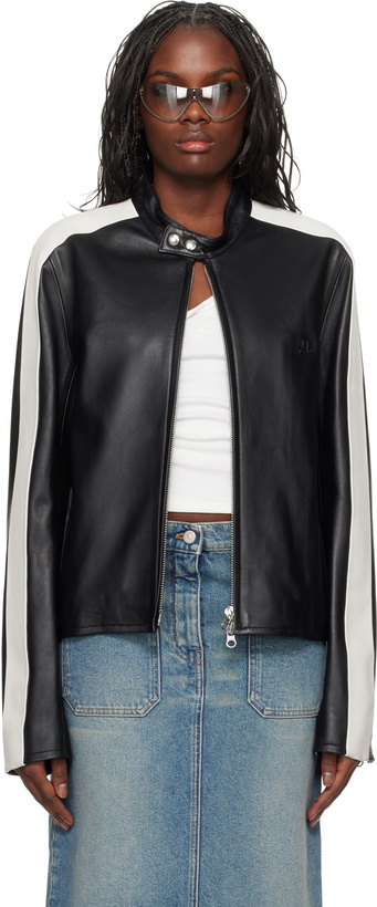 Photo: Courrèges Black Contrast Biker Leather Jacket