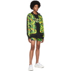 SSS World Corp Black and Green Fire Dollar Shorts