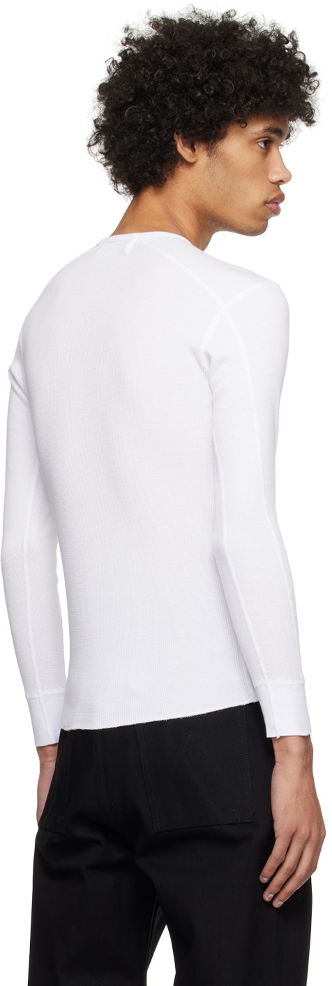 CARSON WACH White Thermal Long Sleeve T-Shirt