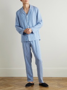 Zimmerli - Camp-Collar Striped Woven Pyjama Set - Blue