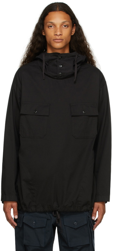Photo: Engineered Garments Black Twill Hooded Shirt