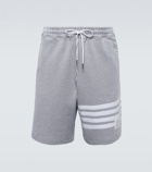 Thom Browne - 4-Bar striped seersucker cotton shorts