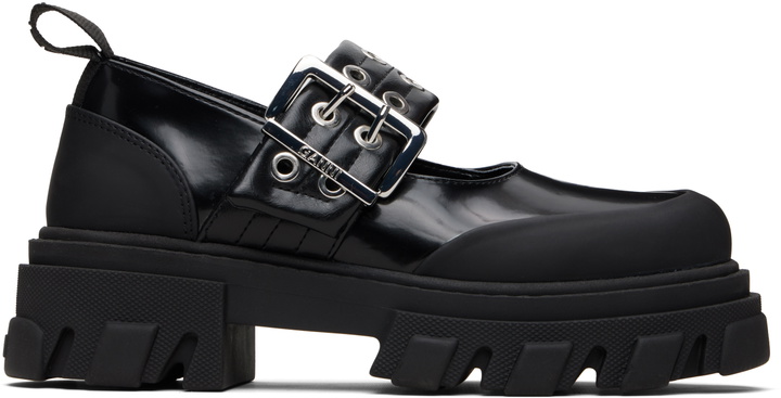 Photo: GANNI Black Cleated Ballerina Box Loafers