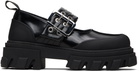 GANNI Black Cleated Ballerina Box Loafers