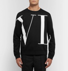 Valentino - Logo-Print Loopback Cotton-Blend Jersey Sweatshirt - Men - Black