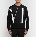 Valentino - Logo-Print Loopback Cotton-Blend Jersey Sweatshirt - Men - Black