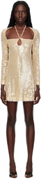 KIM SHUI Beige Paillette Minidress