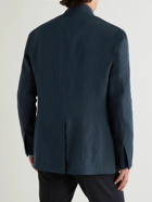 Kingsman - Buggy Slim-Fit Unstructured Nehru-Collar Linen Jacket - Blue
