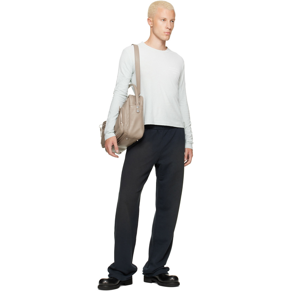 Acne Studios Gray Fleece Stamp Logo Trousers