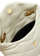 Saint Laurent Puffer Toy Quilted Shoulder Bag, Leather Bag, White - One Size