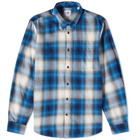 NN07 Men's Arne Button Down Check Shirt in Blue