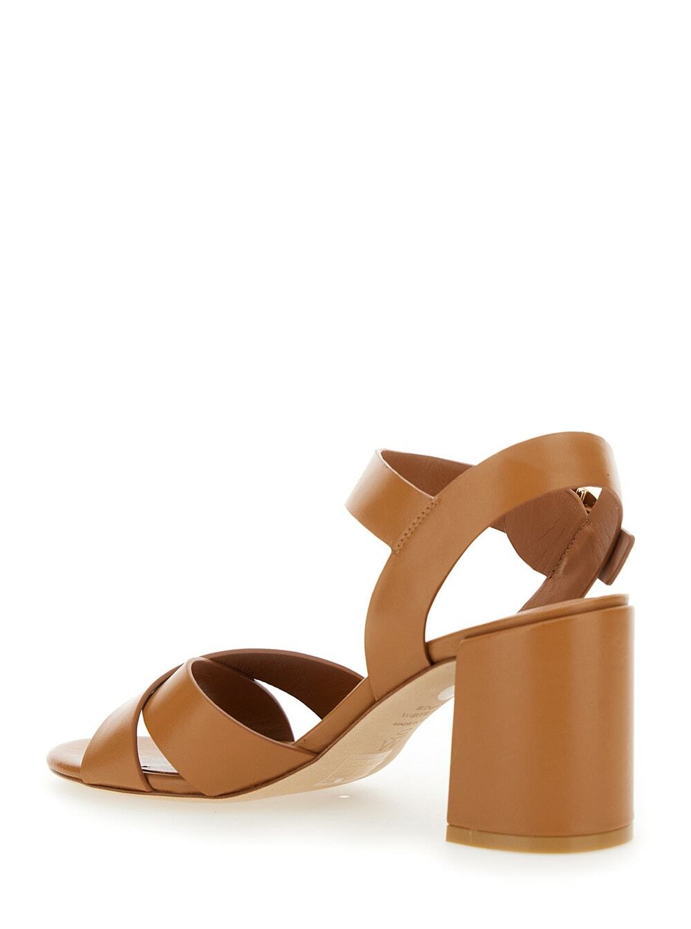 Stuart Weitzman benni Block Brown Heeled Sandal With Open Toe And Ankle Strap In Leather Woman