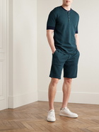 Paul Smith - Striped Cotton and Modal-Blend Piqué Henley T-Shirt - Green