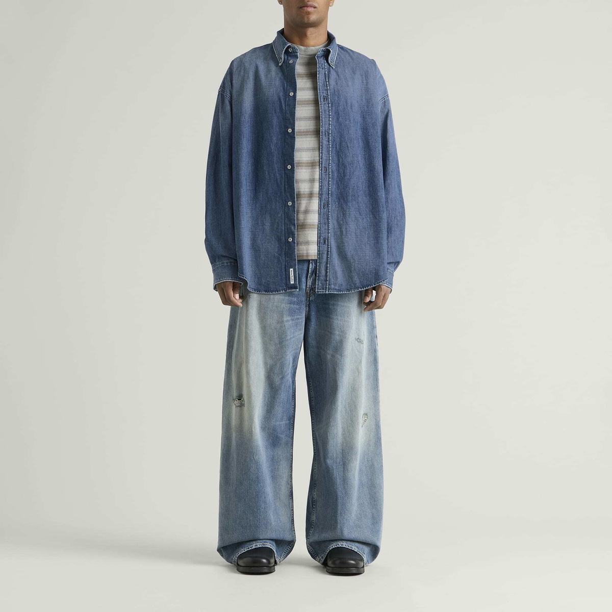 Acne Studios Men's Setar Easy Blue Denim Shirt in Mid Blue