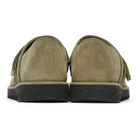 Loewe Khaki Suede Slip-On Loafers