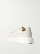McQueen - Exaggerated-Sole Textured-Leather Sneakers - Neutrals