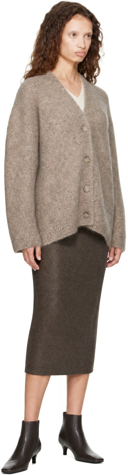Lauren Manoogian Gray Brushed Cardigan