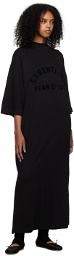 Essentials Black 3/4 Sleeve Midi Dress