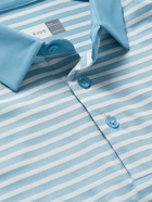Kjus Golf - Luis Striped Stretch-Mesh Golf Polo Shirt - Blue