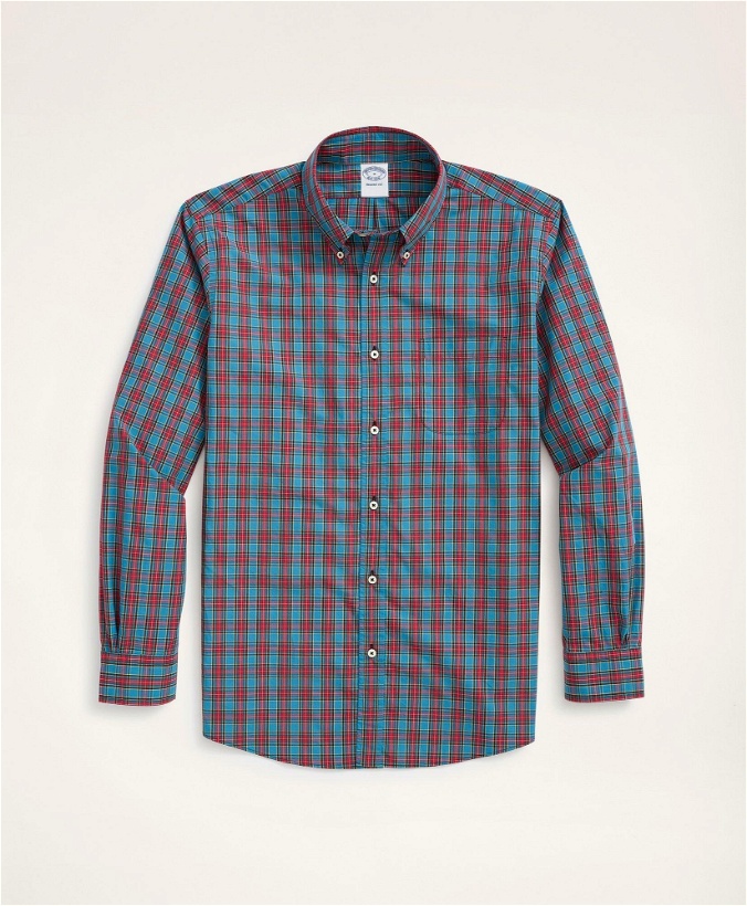 Photo: Brooks Brothers Men's Regent Regular-Fit Original Broadcloth Sport Shirt, Tartan | Blue/Red