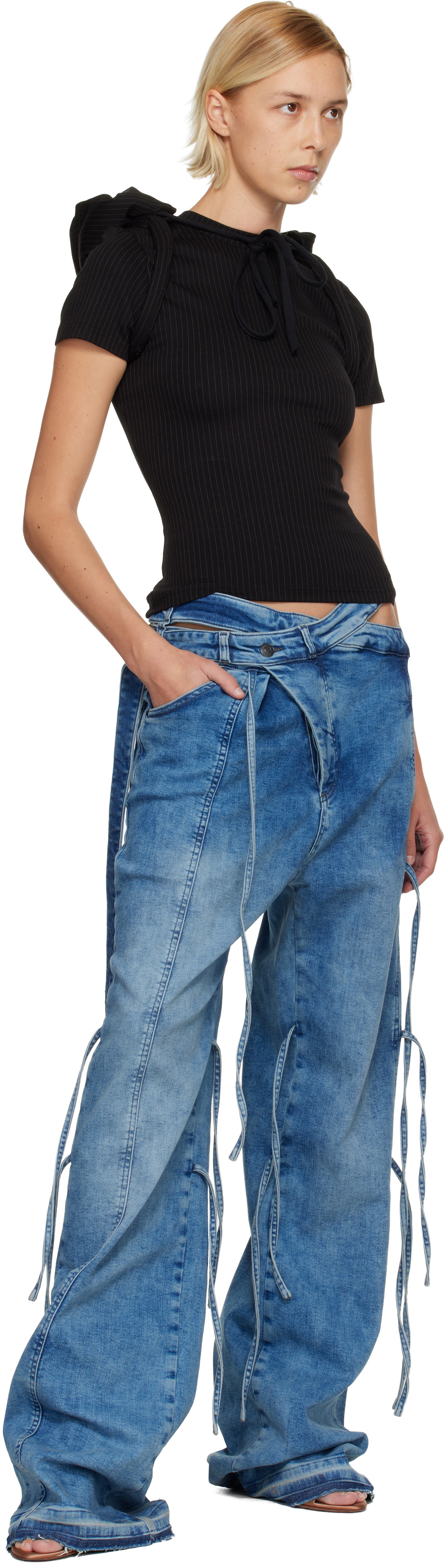Ottolinger Blue Strappy Signature Wrap Jeans