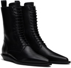 Ann Demeulemeester Black Ise Pointy Micro Heel Lace-Up Boots
