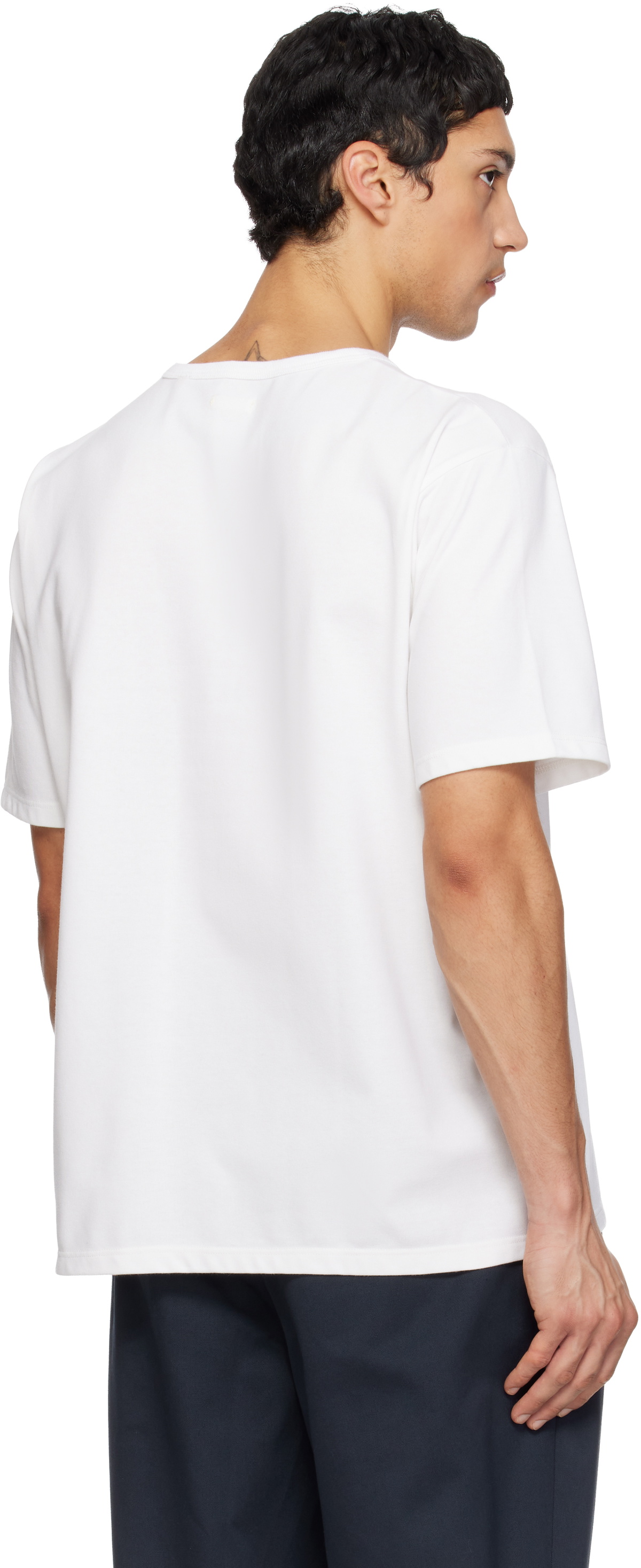 nanamica White COOLMAX Jersey Pocket T-shirt