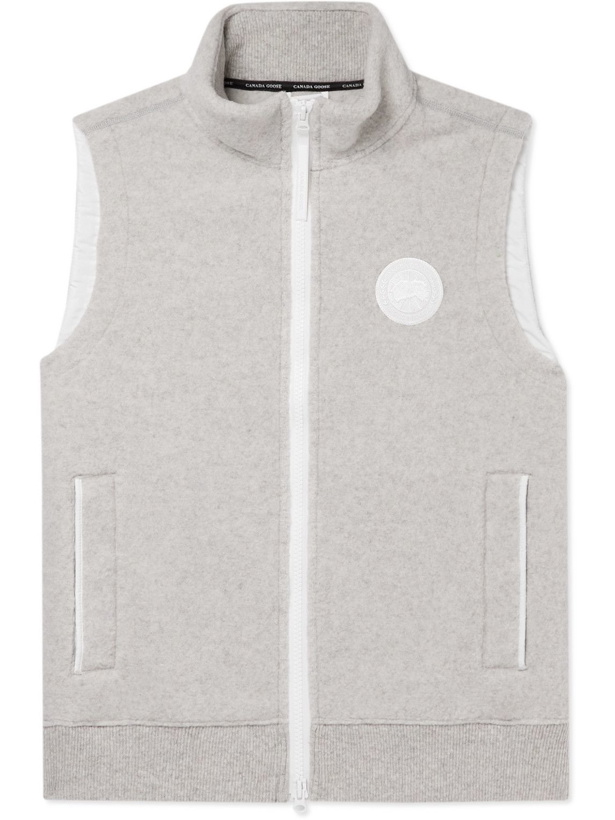 Photo: Canada Goose - Mersey Logo-Appliquéd Recycled Wool-Blend Fleece Gilet - Gray