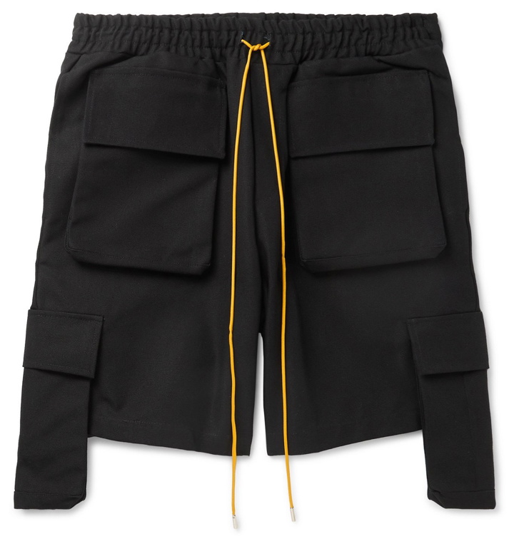 Photo: Rhude - Cotton Drawstring Cargo Shorts - Black