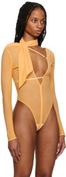 Jacquemus Orange Le Raphia 'Le Body Abanaba' Bodysuit