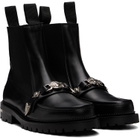 Toga Virilis Black Hard Leather Chelsea Boots
