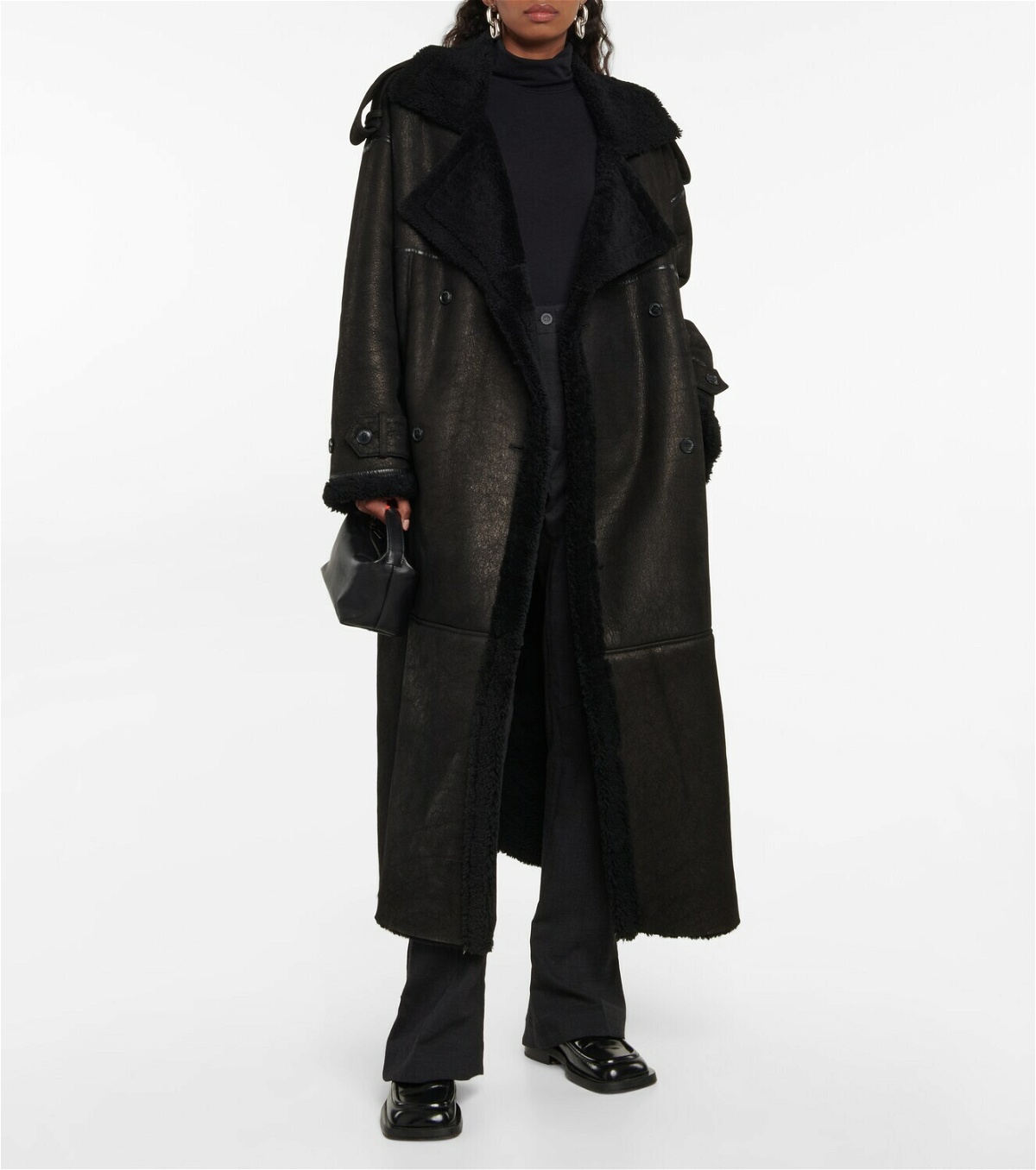 The Mannei Jordan shearling-trimmed suede coat