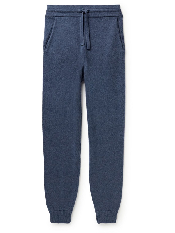 Photo: Altea - Tapered Wool and Cashmere-Blend Sweatpants - Blue