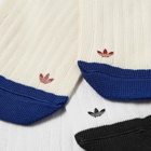 Adidas Women's Rifta Mid 2PP Sock in Crystal White/Wonder White