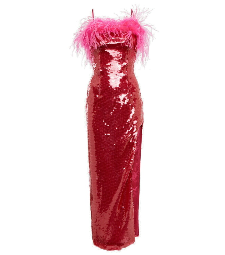 Photo: Giuseppe di Morabito Sequined feather-trimmed gown