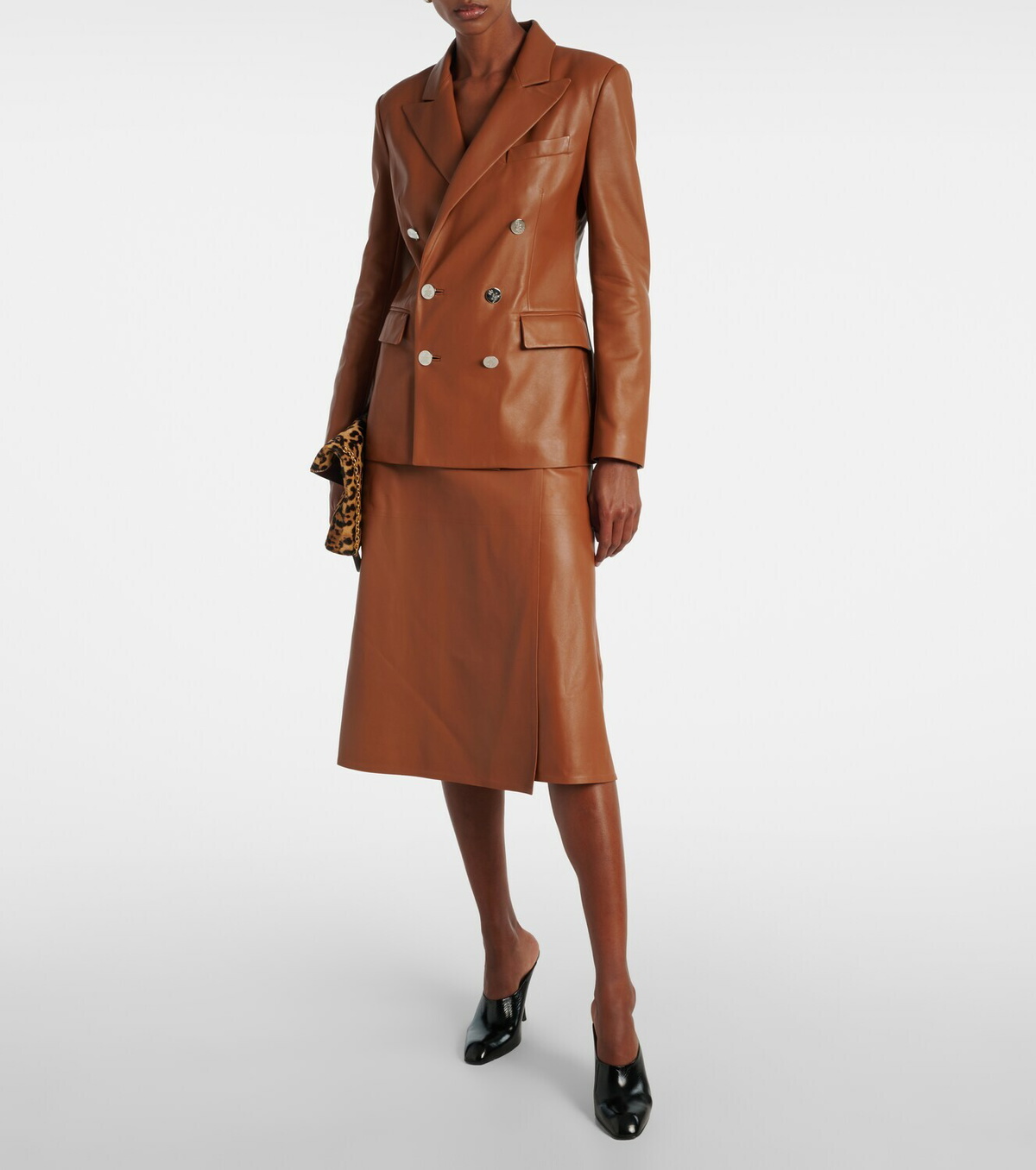 Ralph Lauren Collection Jacqueline leather midi skirt