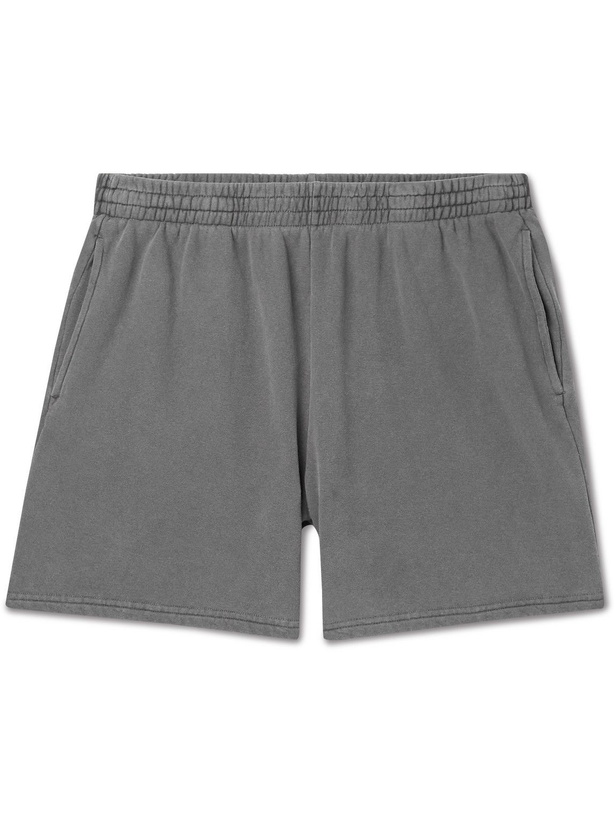 Photo: John Elliott - Interval Straight-Leg Cotton-Jersey Shorts - Gray