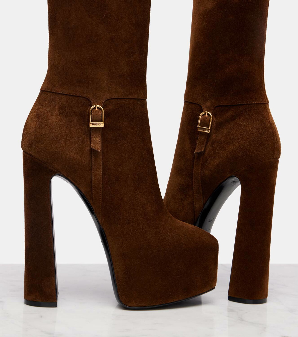 Saint Laurent Nico 155 suede platform ankle boots Saint Laurent