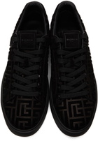 Balmain Black Suede Monogram B-Court Sneakers