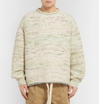 Acne Studios - Kropp Oversized Mélange-Knit Drawstring Sweater - Men - Green