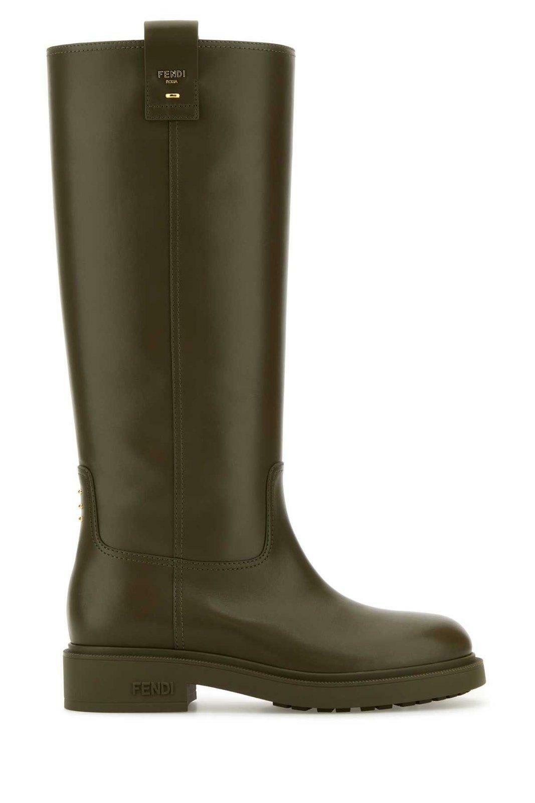 FENDI layered boots with heel Black Fendi
