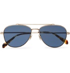 Oliver Peoples - Rikson Aviator-Style Silver-Tone Titanium and Tortoiseshell Acetate Sunglasses - Gold