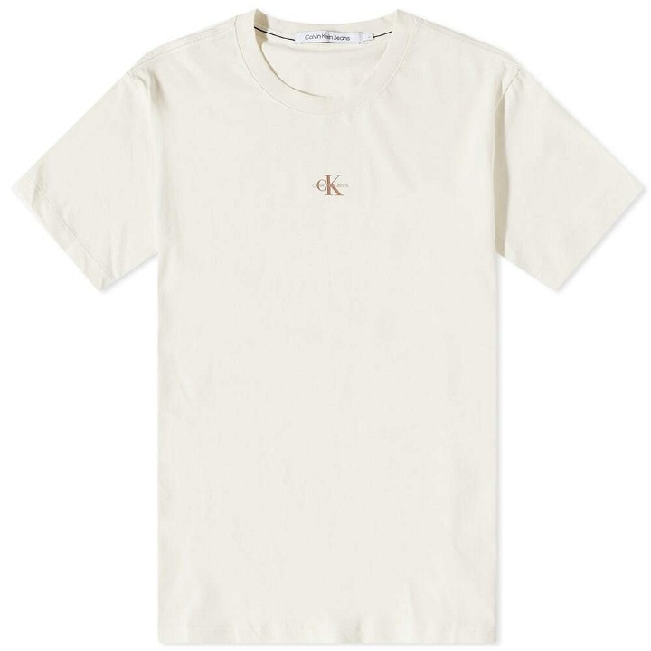Photo: Calvin Klein Men's Micro Monologo T-Shirt in Ivory