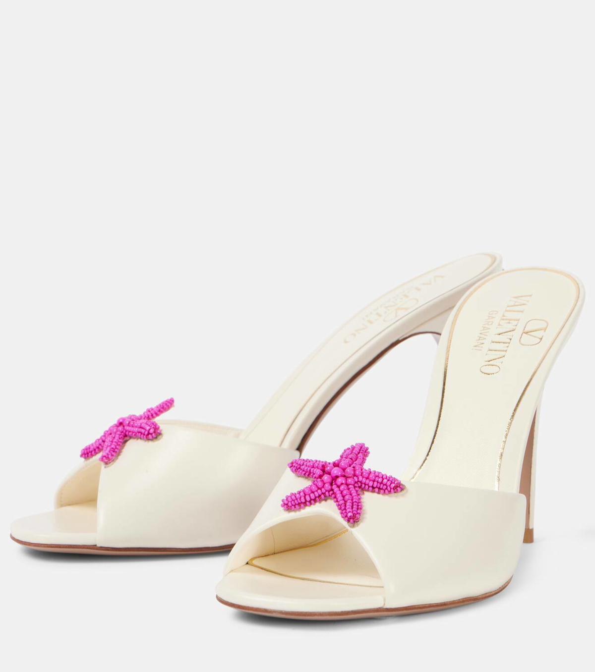 Valentino Garavani Starfish beaded leather mules Valentino