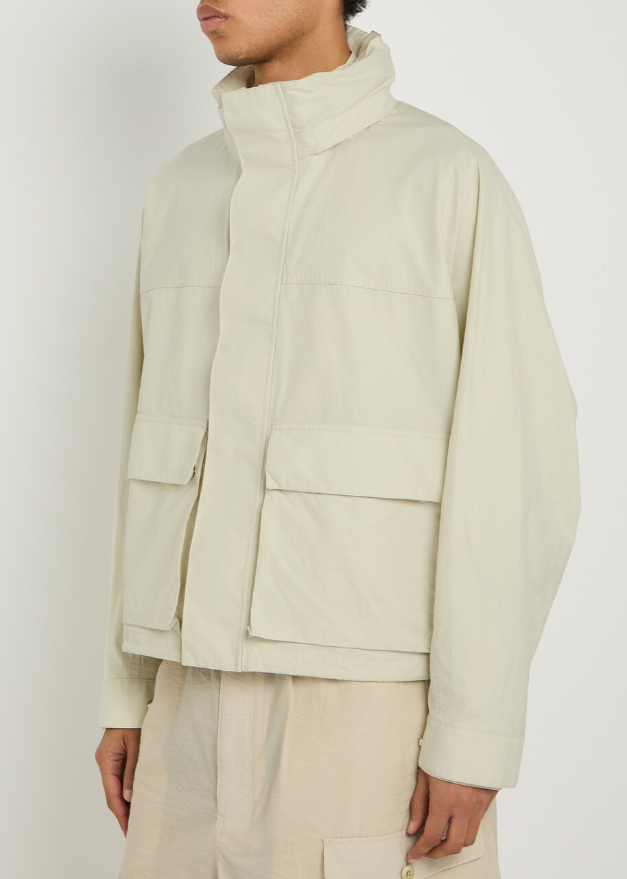 Lemaire High-neck Cotton Parka Jacket Off White