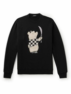 UNDERCOVER - Printed Cotton-Jersey Sweatshirt - Black