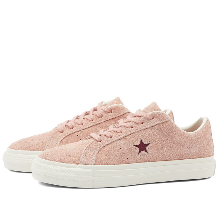 Photo: Converse One Star Pro Vintage Suede Sneakers in Canyon Dusk/Cherry Vision
