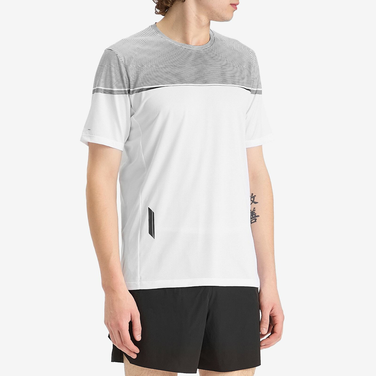 SOAR Men's Printed Tech T-Shirt in White/Black Stripe Soar SOAR Men's Printed Tech T-Shirt in White/Black Stripe Soar