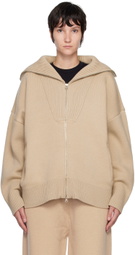 Trunk Project Beige Zip-Up Sweater